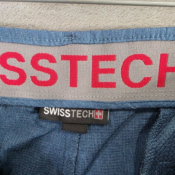 Mens Swiss Tech Blue Golf Shorts Quick Dry 100% Polyester 10" Inseam Size 44 - Picture 2 of 10